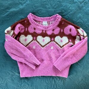 Carter's Pink and Brown Heart Sweater